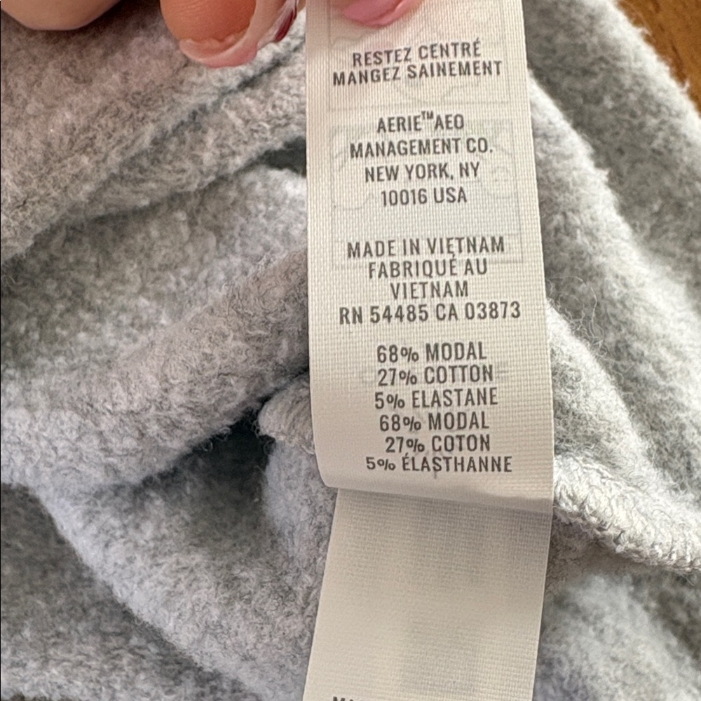 Aerie Gray Turtleneck Sweatshirt (Your Doing Amazing) Size Small Oversized - Picture 7 of 7
